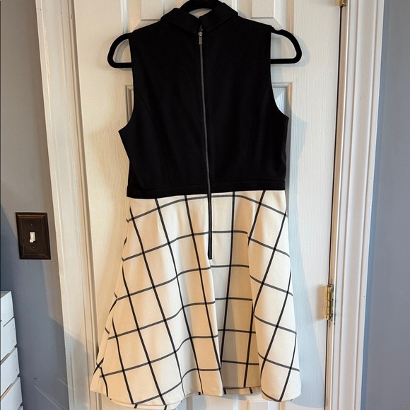 Loft Black and White Checkered Sleeveless Dress Size 8P - Picture 4 of 5